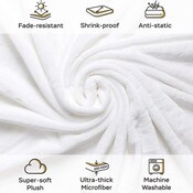 Wholesale - 90"x90" SUNSHINE WHITE QUEEN SIZE THROW BLANKET, UPC: 860004288411